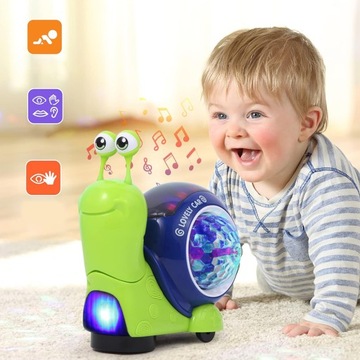 интерактивная электрическая игрушка-улитка со светодиодной подсветкой и музыкой