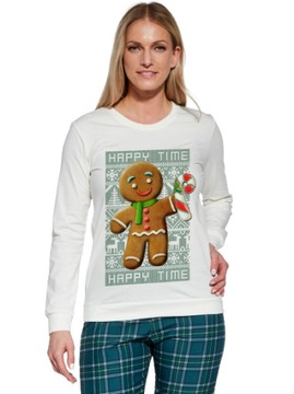 Piżama świąteczna damska Cornette 671/347 Cookie r. XXL ciastek kratka