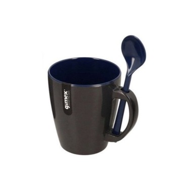 Kubek z łyżeczką Grey Line niebieski G85034 Gimex