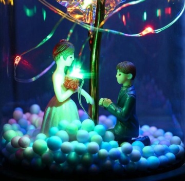 ETERNAL ROSE IN GLASS, СВЕТЯЩАЯСЯ цветочная коробчатая роза LED