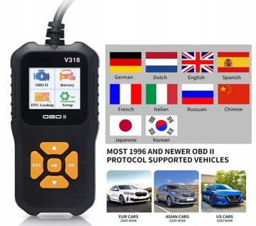 ДИАГНОСТИЧЕСКИЙ ИНТЕРФЕЙС OBD-ТЕСТЕР СКАНЕР V318