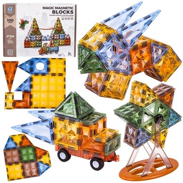 Магнитные строительные блоки Панели Магнитная ПЛИТКА Транспортные средства Фигурки 100