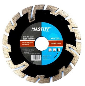 TARCZA DIAMENTOWA 125 x 22,2 GŁĘBOKIE CIĘCIE MF