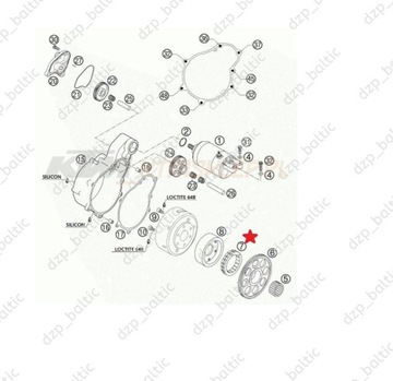 SPRZĘGŁO ROZRUSZNIKA BENDIKS KTM EXC-F 250 '07-