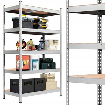 МЕТАЛЛИЧЕСКАЯ ПОЛКА ДЛЯ ХРАНЕНИЯ МАСТЕРСКАЯ И ГАРАЖНАЯ ПОЛКА С ПОЛКАМИ МДФ 205х120х45см