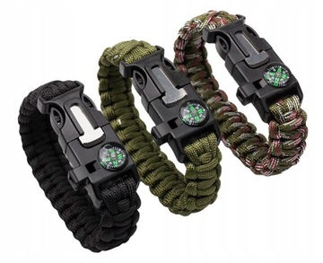 BRANSOLETKA SURVIVAL 5W1 PARACORD KRZESIWO
