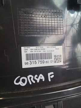 M858 PŘÍSTROJOVÁ DESKA BUDÍKY OPEL CORSA F 1.2 9831575980