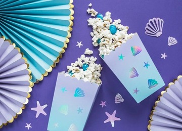 kubki pudełka na popcorn słodycze 6 szt Narwal
