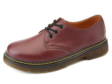43 CZERWONE GLANY OXFORDKI PÓŁBUTY KLASYCZNE UNISEX DR MARTIN ELEGANCKIE