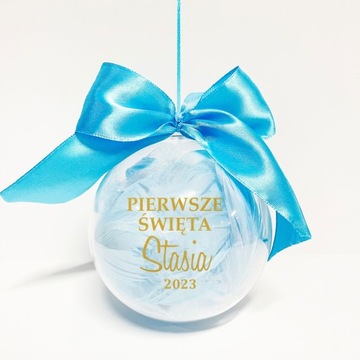 BOMBKA WESOŁYCH ŚWIĄT z imieniem niebieska święta