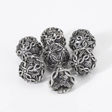 RUNY DRUIDÓW ZESTAW 7 METALOWYCH KOŚCI RPG