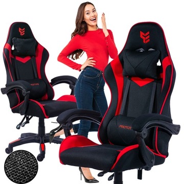 Fotel gamingowy obrotowy gracza tkanina krzesło do biurka oddychający GAME