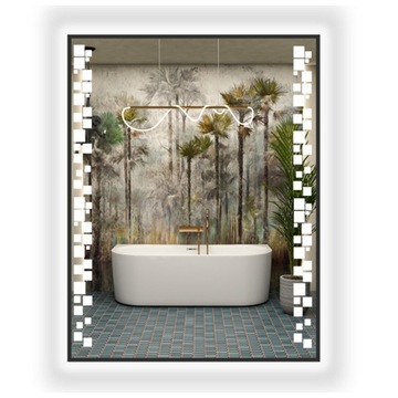 LUSTRO LED W CZARNEJ ALUMINIOWEJ RAMIE MAT LOFTOWE CZARNA RAMA LOFT 40x60