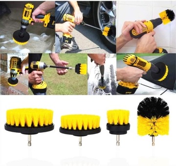 Адаптер для аккумуляторной дрели с набором чистящих щеток из 4 шт.