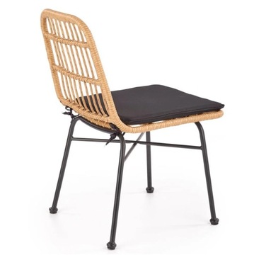 Современный металлический садовый стул в стиле бохо K401, коричневый стул для патио из ротанга