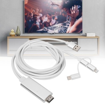 3 в 1 Кабель-адаптер Micro USB Type C Адаптер кабеля HDMI Mirror in G