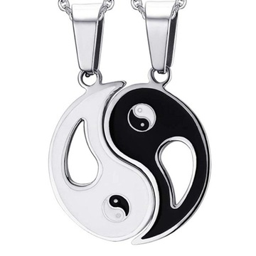 Prezenty Tai Chi Yin Yang Naszyjnik Bff dla 2 osób