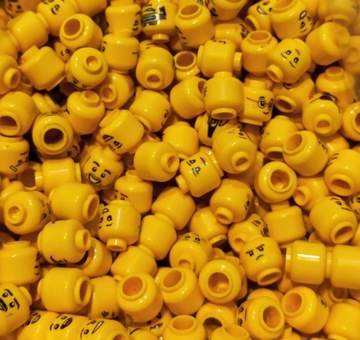 Lego 3626 zestaw 5 sztuk głowa główka żółta