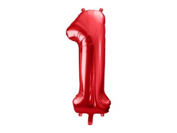 Balon foliowy Cyfra, czerwony, 86cm