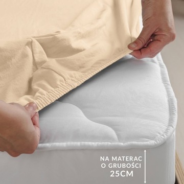 Prześcieradło jersey elastan z gumką 140x200x25 piaskowy Darymex