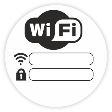 Naklejka informacyjna FREE WIFI biała okrągła 20cm