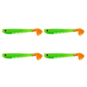 de-4Pcs Colorful Soft Fishing Accessories Artificial Worm Green