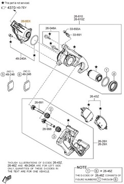 MOTOR BRZDY RUČNÍ MAZDA 3 BM 6 GJ GL CX-3 DK