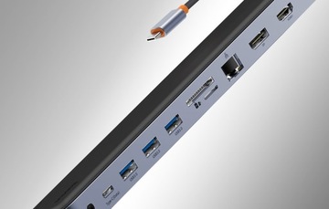 КОНВЕРТЕР-ХАБ 12 в 1 Baseus USB-C 2xHDMI/3xUSB/PD/DP/SD/TF/RJ45/Type-C/3,5 мм