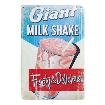 Tabliczka dekoracyjna metalowa MILK SHAKE