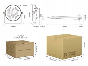 Milight LED садовый галогенный FUTC01 RGB+CCT 24V