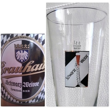 SCHWARZE WEISSE BEER szklanka 50cl NIEMCY