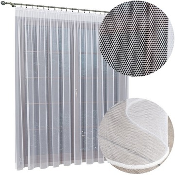 GOTOWA FIRANA FIRANKA BIAŁA BEZ PRASOWANIA TIUL GRECKI z OŁOWIANKĄ 400x230