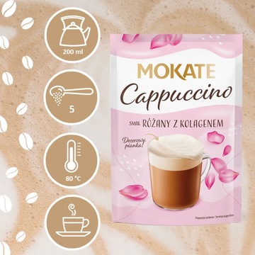 Słodka Kawa Cappuccino Róża Kolagen Deserowa Pianka Bez Ekspresu 40g