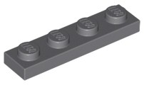 LEGO 3710 c szara płytka plate 1x4 10szt.