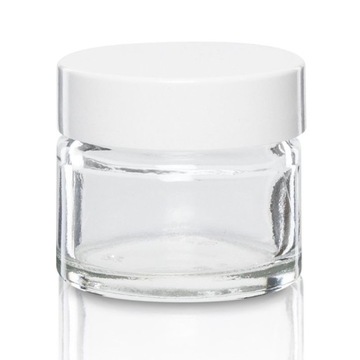 Słoik szklany bezbarwny 15ml z nakrętką białą x5