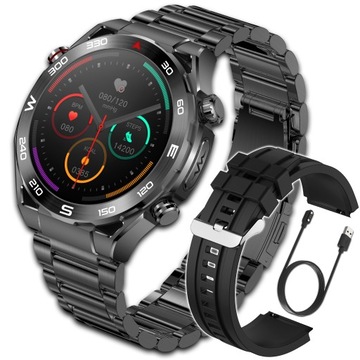 SMARTWATCH ZEGAREK MĘSKI Z EKG POMIAR CUKRU PULS CIŚNIENIE ROZMOWY MENU PL