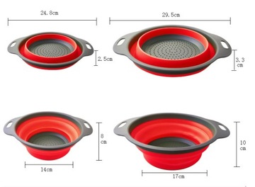 SILIKONOWY DURSZLAK CEDZAK SKŁADANY SITKO 2szt