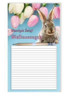 NOTES Z MAGNESEM ŚWIĄTECZNY PREZENT WIELKANOC UPOMINEK ZAJĄCZEK 1szt
