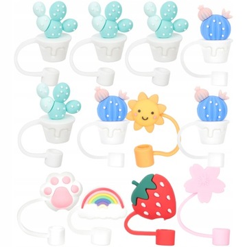 Czapka ze słomy z zatyczką do słomki 12 szt