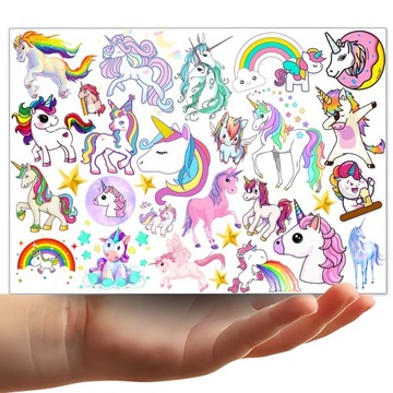 МОЮЩИЕСЯ ДЕТСКИЕ ТАТУ ДЕТСКИЕ ЕДИНОРОГЫ УЗОРЫ ЕДИНОРОГА КАЧЕСТВО