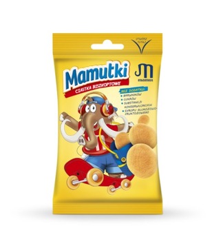 MAMUTKI CIASTKA BISZKOPTOWE BEZ DODATKU CUKRÓW, BEZ AROMATÓW BARWNIKÓW 20g
