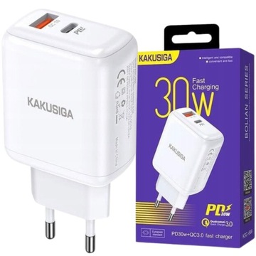 Inteligentna wtyczka ładowarka sieciowa KAKU PD 30W QC3.0 SZYBKIE ŁADOWANIE
