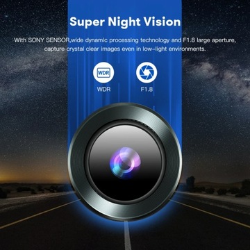 2023 Azdome M550 PRO ночного видения Wi-Fi 1080p передняя и задняя скрытая камера