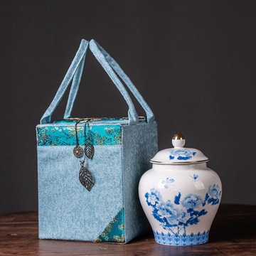 Orientalny ceramiczny słój z imbirem Emaliowany po