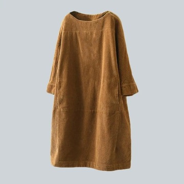 Women Dress Autumn Winter Casual Warm Solid Color