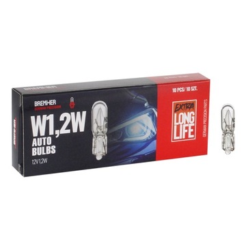 Żarówka W1,2W 12V 1,2W T05 Homologacja Kpl. 10Szt.