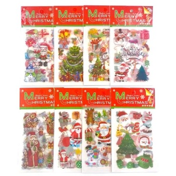 РОЖДЕСТВЕНСКИЕ НАКЛЕЙКИ ИЗ ФОЛЬГИ, МИКС УЗОРОВ, НАБОР. 4 шт.