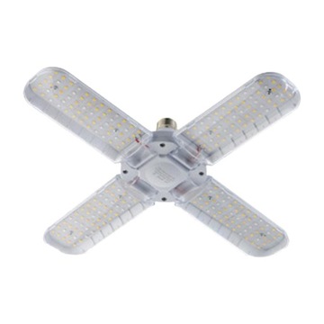 Składana lampa LED do uprawy, E27 48W, 4 liście, 398 mm