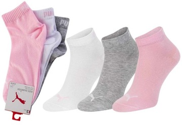 PUMA SKARPETY SKARPETKI STOPKI 3 PARY PINK/GREY/WHITE r.35-38