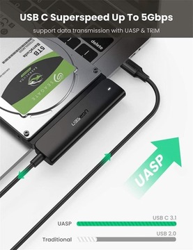USB-C — адаптер SATA 2.5 HDD SSD UASP Thunderbolt 3